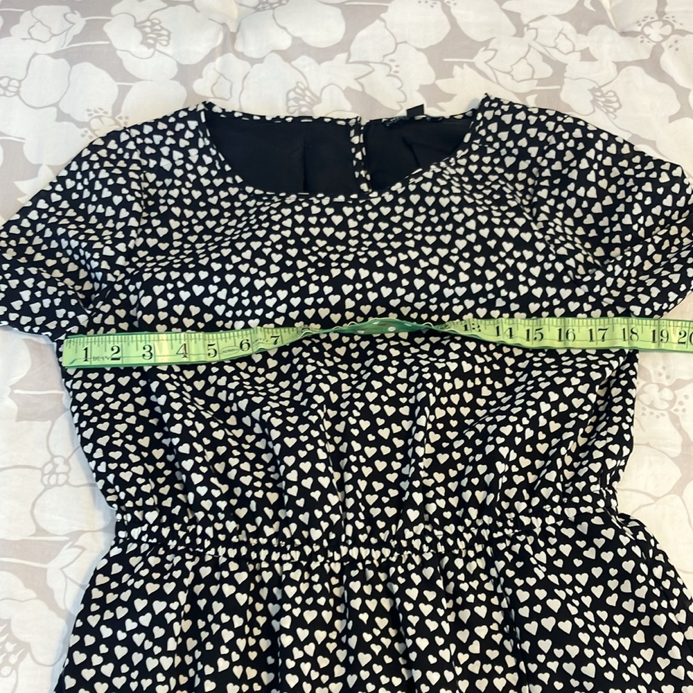 J Crew heart print elastic waist cute long sleeve dress work school EUC 2 love - Picture 8 of 13